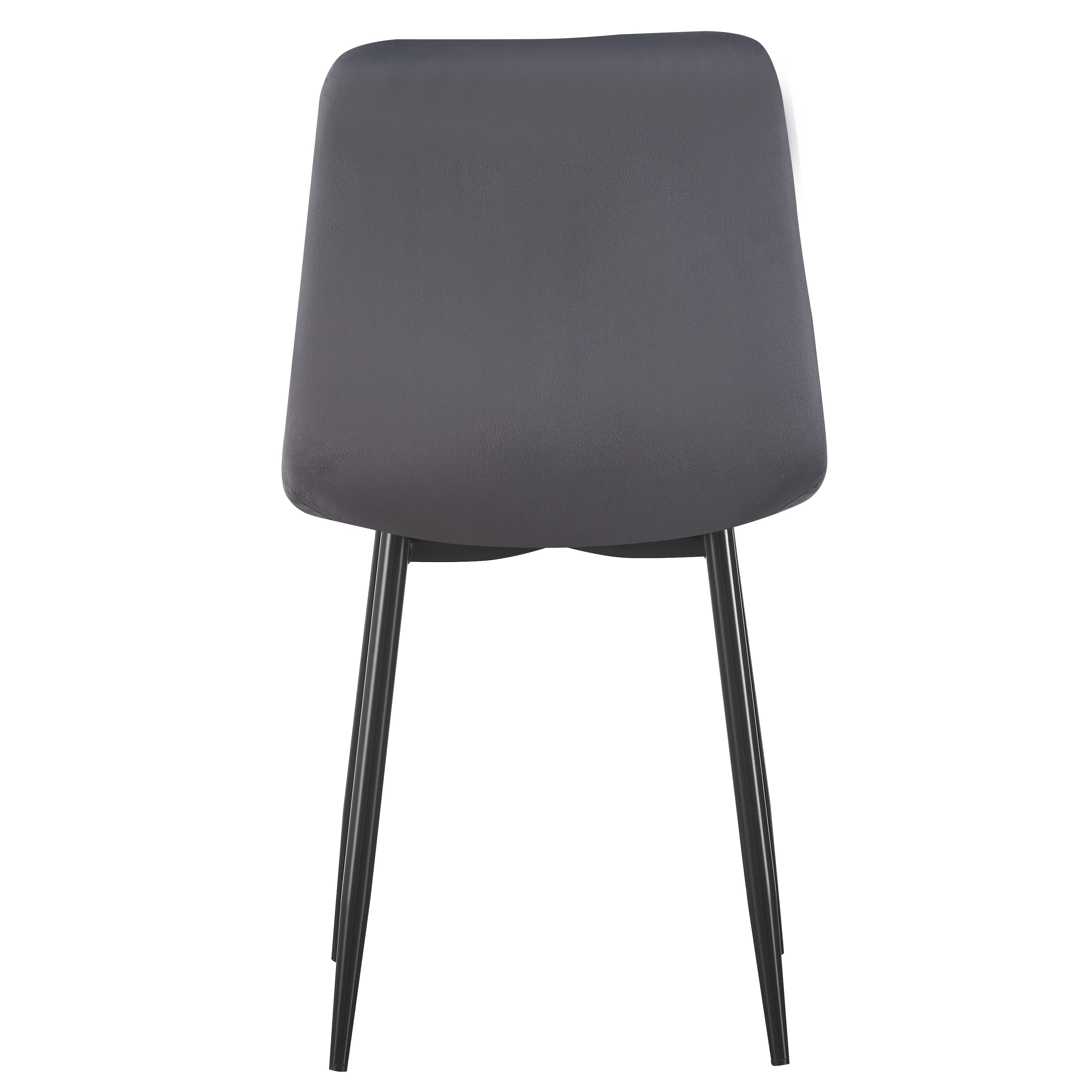 BRIBRION Dining Chairs Set of 2 Upholstered PU/Velvet Faux Leather Black Metal Legs for Kitchen