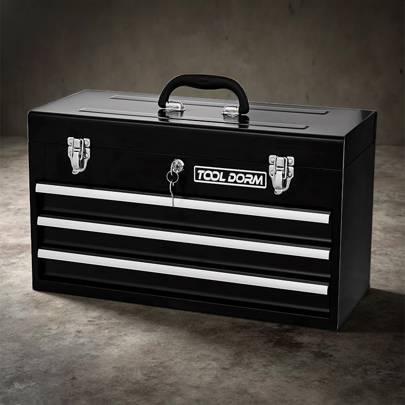 Metal Tool Box with 3 Drawes Portable Steel Metal Tool Box