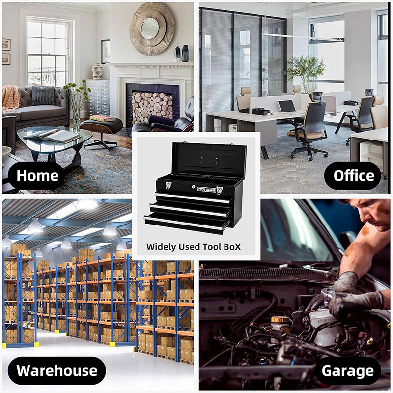 Metal Tool Box with 3 Drawes Portable Steel Metal Tool Box