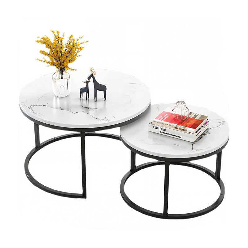Eeeza 2 Piece Modern Minimalist Round Coffee Table Set