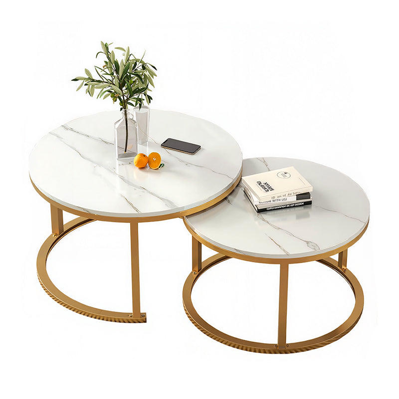 Eeeza 2 Piece Modern Minimalist Round Coffee Table Set