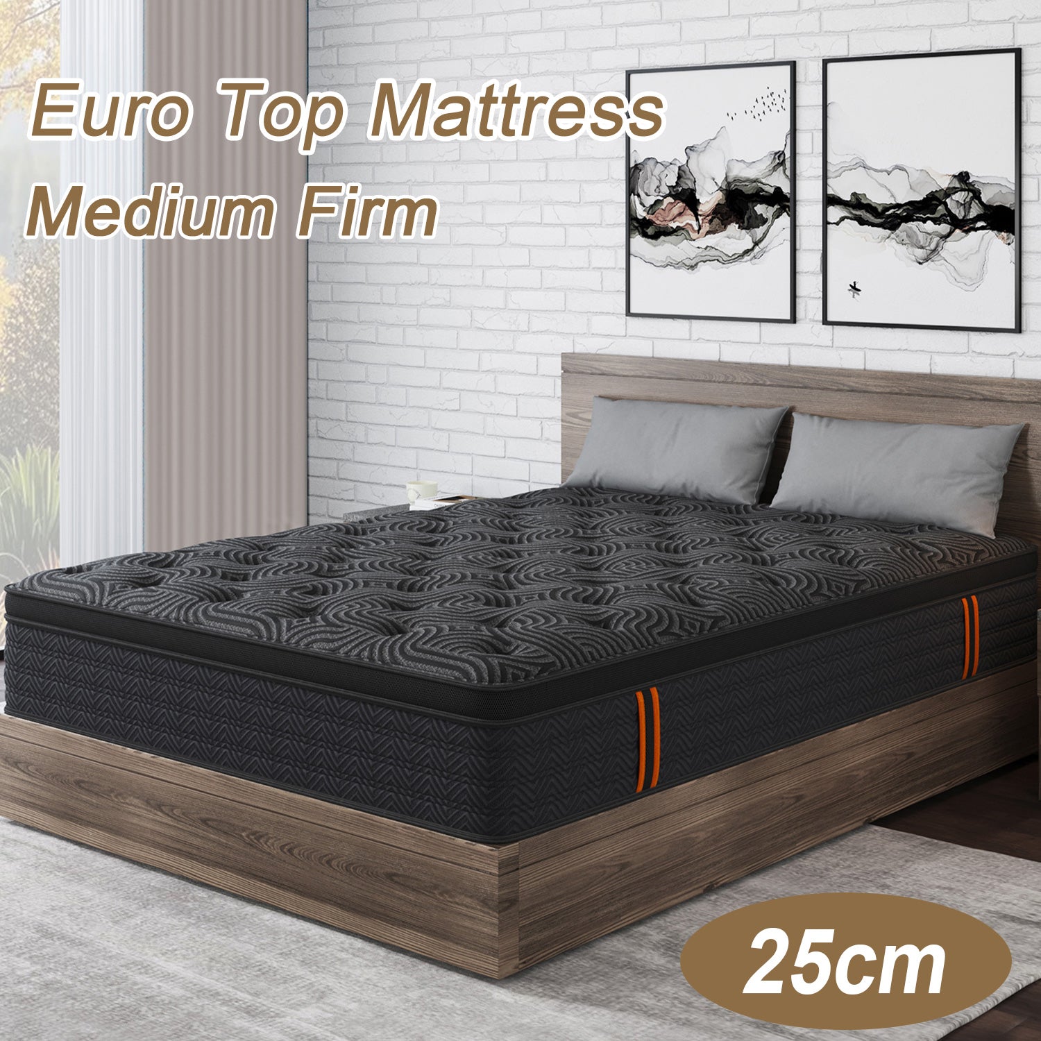 Viscountess 25cm Mattresses Queen Double King Single Euro Top Medium Firm Memory Foam Bed