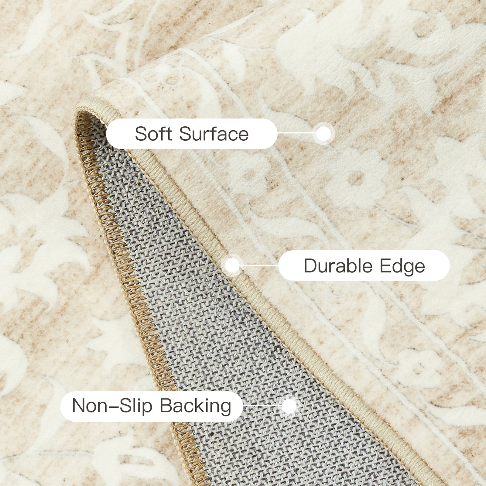 1pc Area Rug for Living Room Washable Rugs Non Slip Indoor Floor Carpet Foldable Large Soft Area Rug