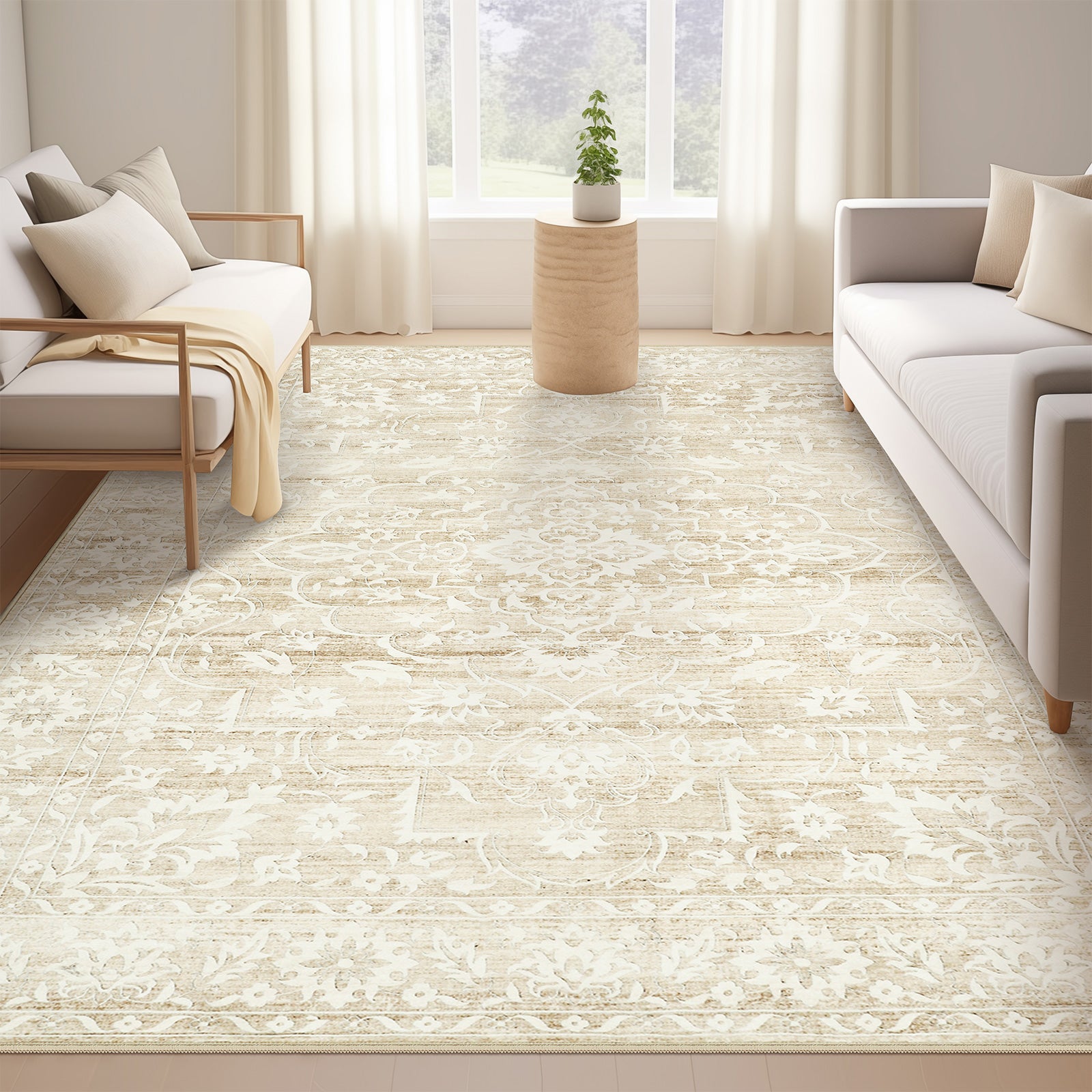 1pc Area Rug for Living Room Washable Rugs Non Slip Indoor Floor Carpet Foldable Large Soft Area Rug