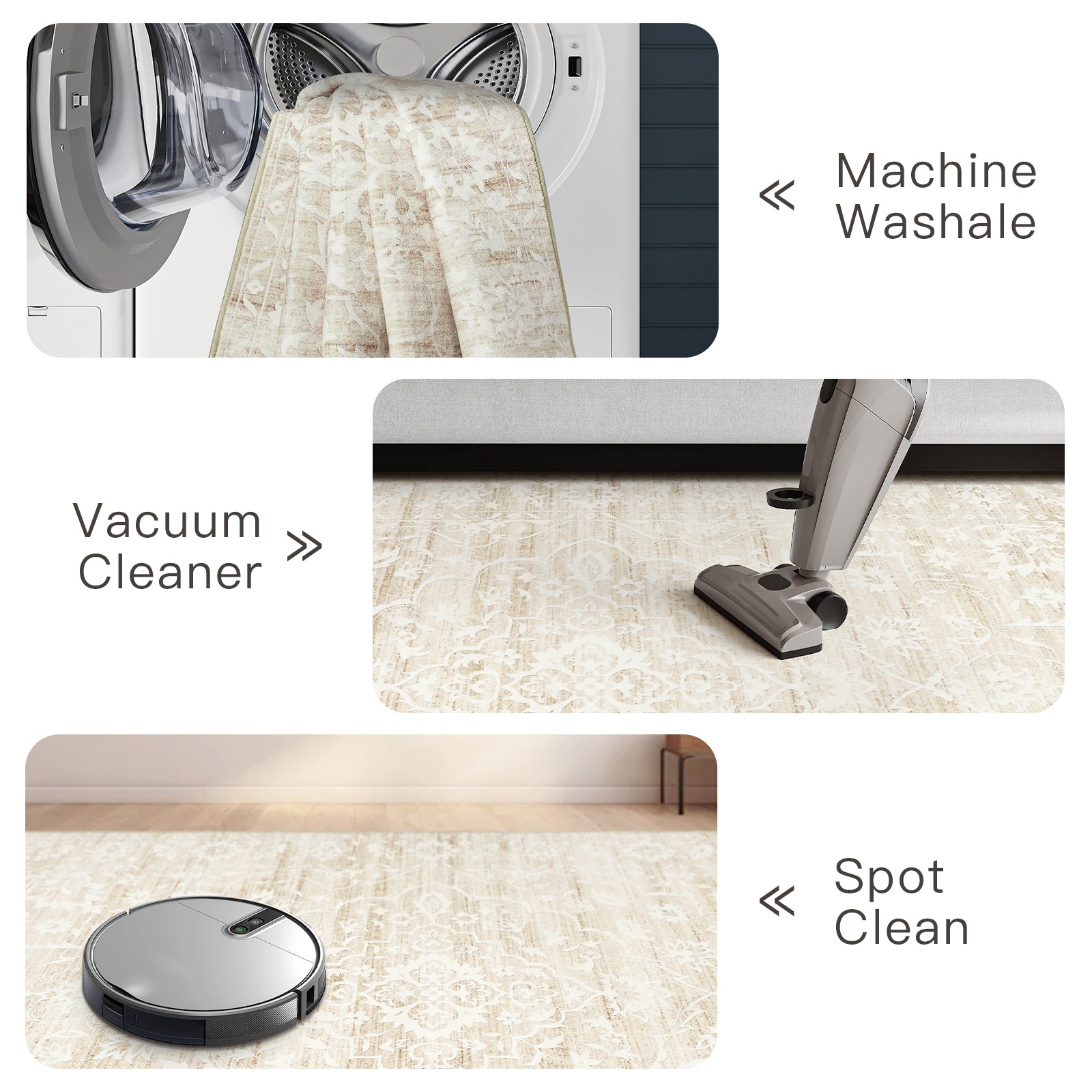 1pc Area Rug for Living Room Washable Rugs Non Slip Indoor Floor Carpet Foldable Large Soft Area Rug