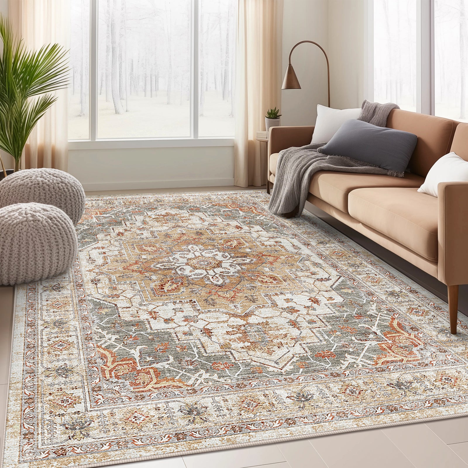 1pc Area Rug for Living Room Washable Rugs Non Slip Indoor Floor Carpet Foldable Large Soft Area Rug