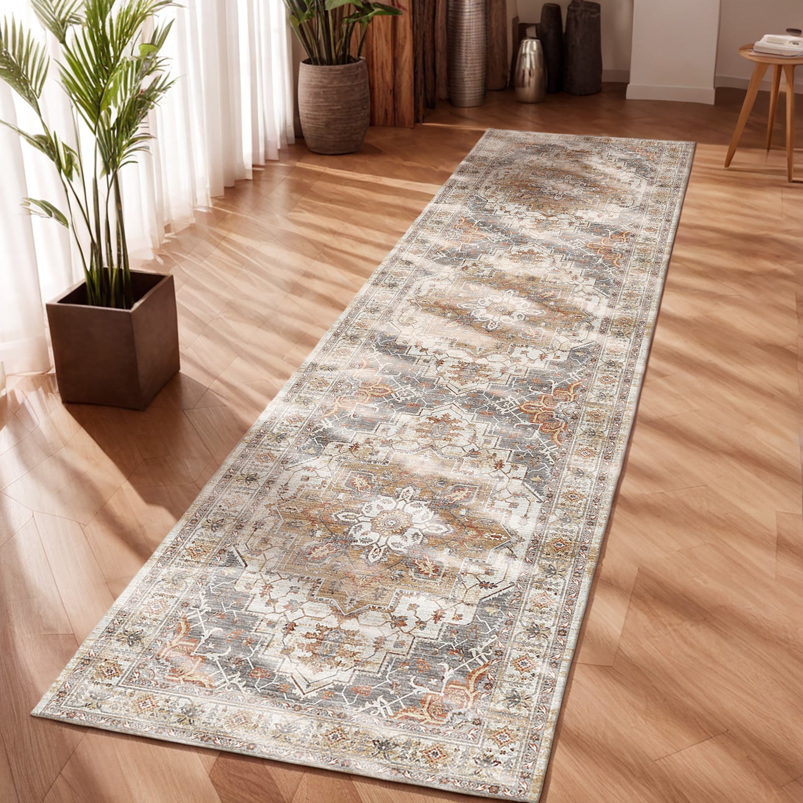 1pc Runner Rug for Corridor Washable Rugs Non Slip Indoor Floor Carpet Foldable Large Soft Area Rug