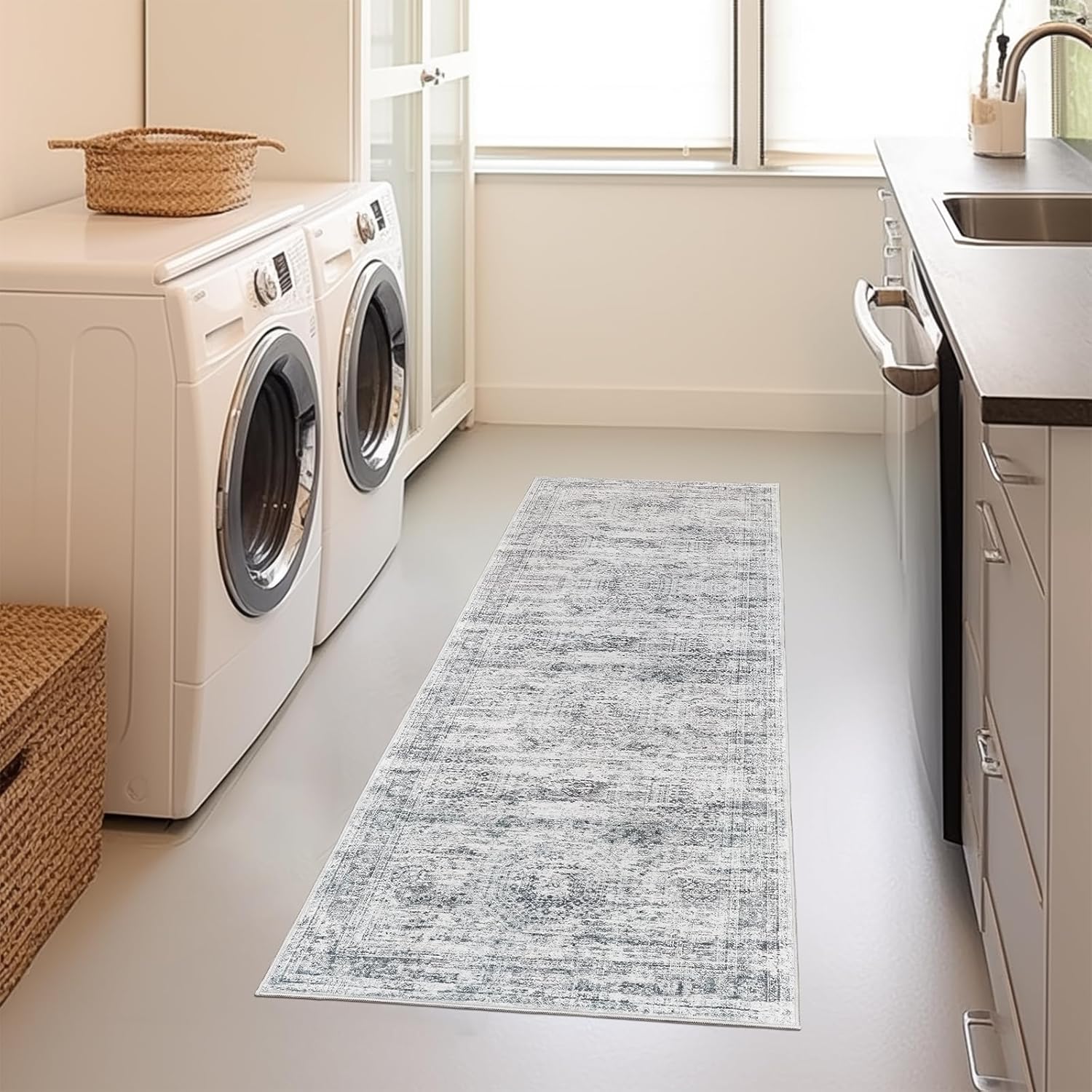 1pc Runner Rug for Corridor Washable Rugs Non Slip Indoor Floor Carpet Foldable Large Soft Area Rug