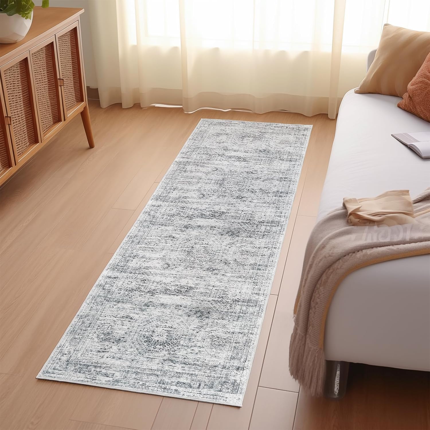 1pc Runner Rug for Corridor Washable Rugs Non Slip Indoor Floor Carpet Foldable Large Soft Area Rug