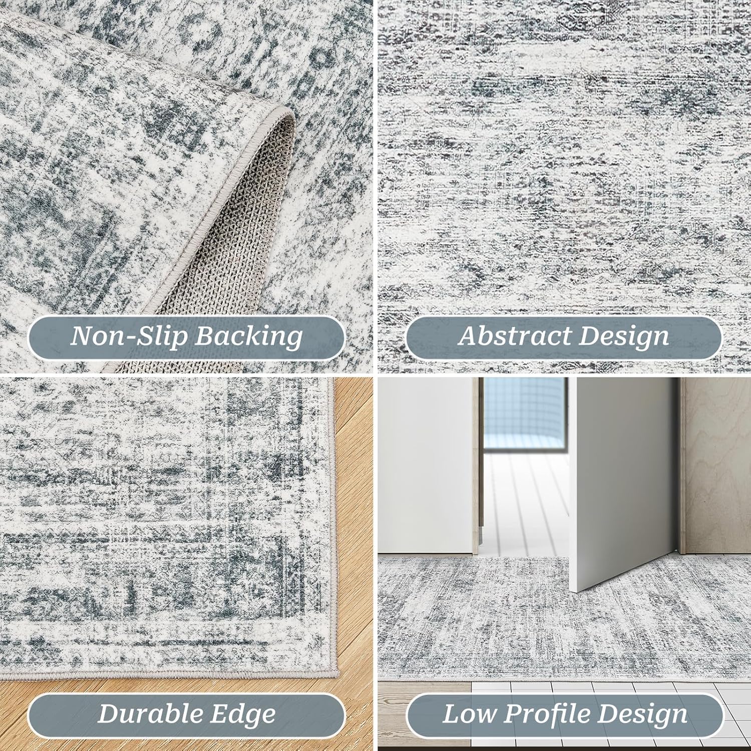 1pc Runner Rug for Corridor Washable Rugs Non Slip Indoor Floor Carpet Foldable Large Soft Area Rug