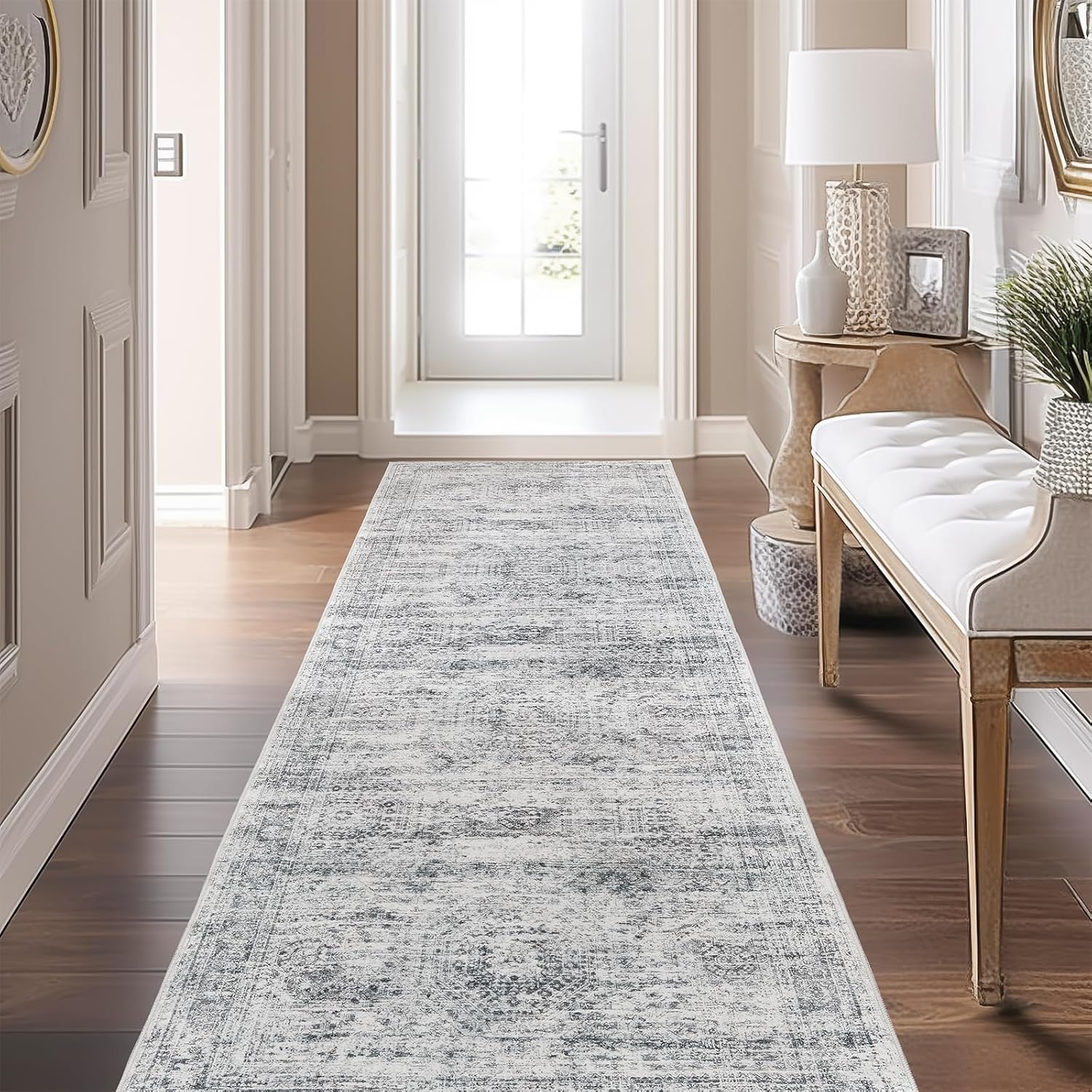 1pc Runner Rug for Corridor Washable Rugs Non Slip Indoor Floor Carpet Foldable Large Soft Area Rug