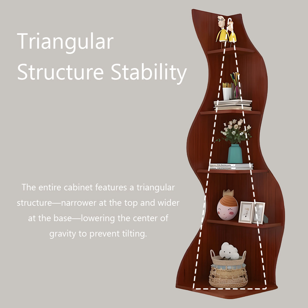 Fluid-Shaped 5-Tier Shelf