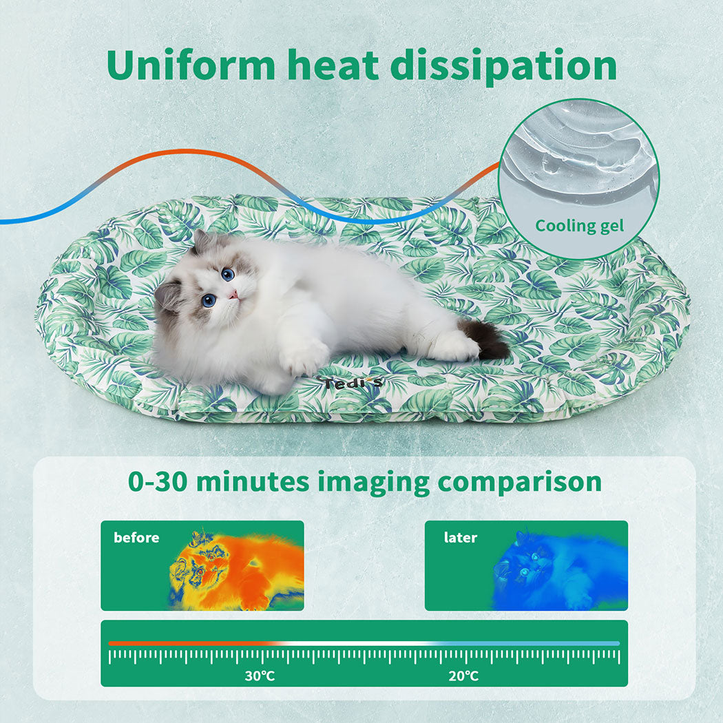 Tedi's Dog Cooling Mat for Dogs,Outdoor Cooling Dog Bed Waterproof with Pillow,Non-toxic Gel