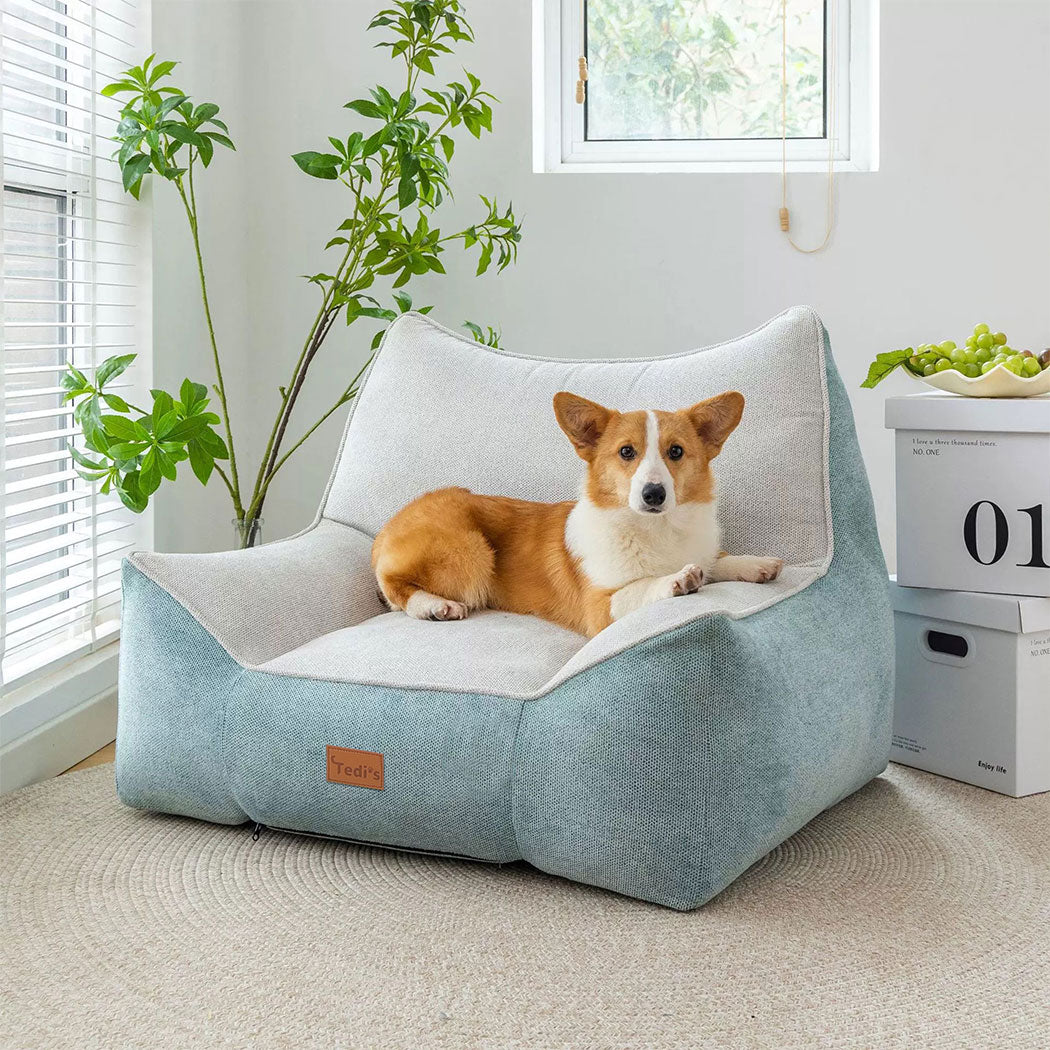 Tedi’s Pet Sofa Inflatable Dog Bed Cat Couch Washable Portable Removable Outdoor Blue