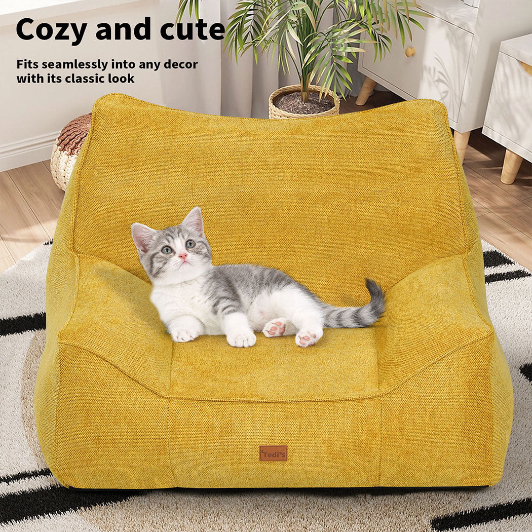 Tedi’s Pet Sofa Inflatable Dog Bed Cat Couch Washable Portable Removable Outdoor Yellow