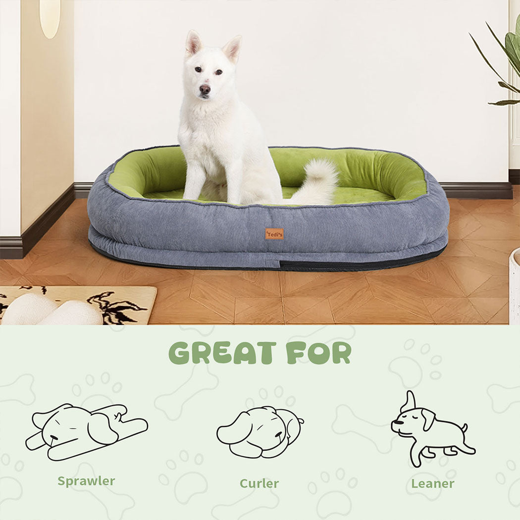 Tedi’s Orthopedic Dog Bed Pet Calming Mat Memory Foam Removable Washable Waterproof Inner