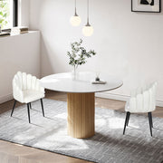 Familand Armchair Lounge Chair Accent Upholstered Arm Chairs Boucle Metal White