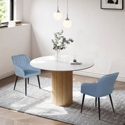 Familand 2x Armchair Dining Chairs Velvet Padded Seat Living Room Chair Metal