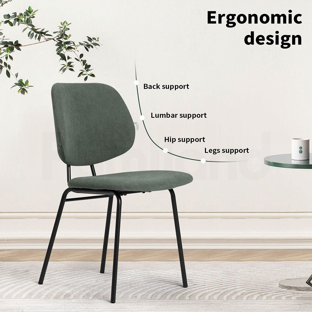 Familand 2x Dining Chairs Upholstered Padded Seat Kitchen Living Room Chair