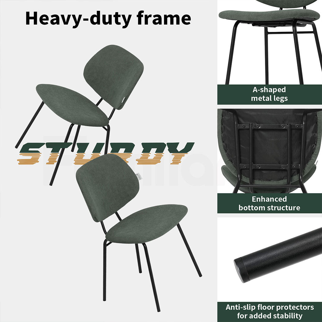 Familand 2x Dining Chairs Upholstered Padded Seat Kitchen Living Room Chair