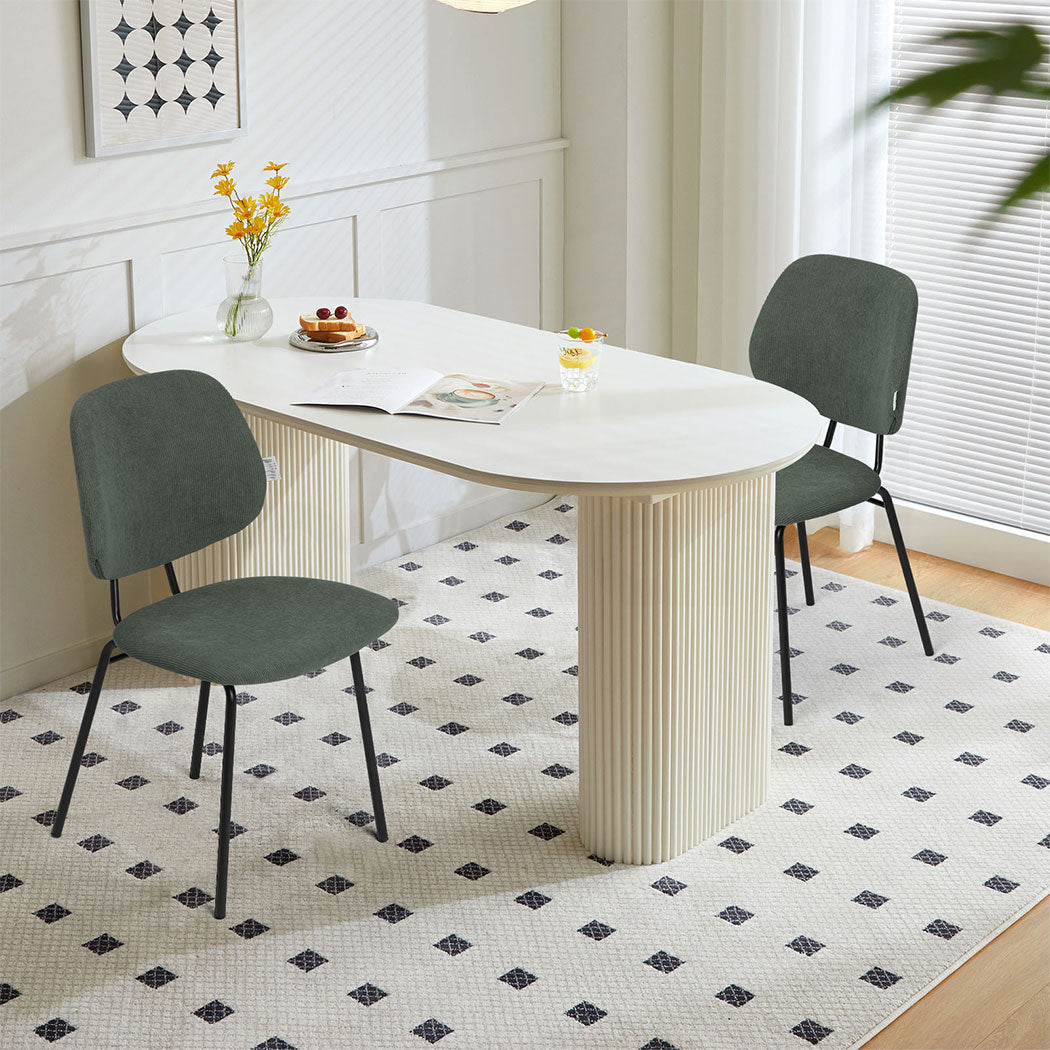 Familand 2x Dining Chairs Upholstered Padded Seat Kitchen Living Room Chair