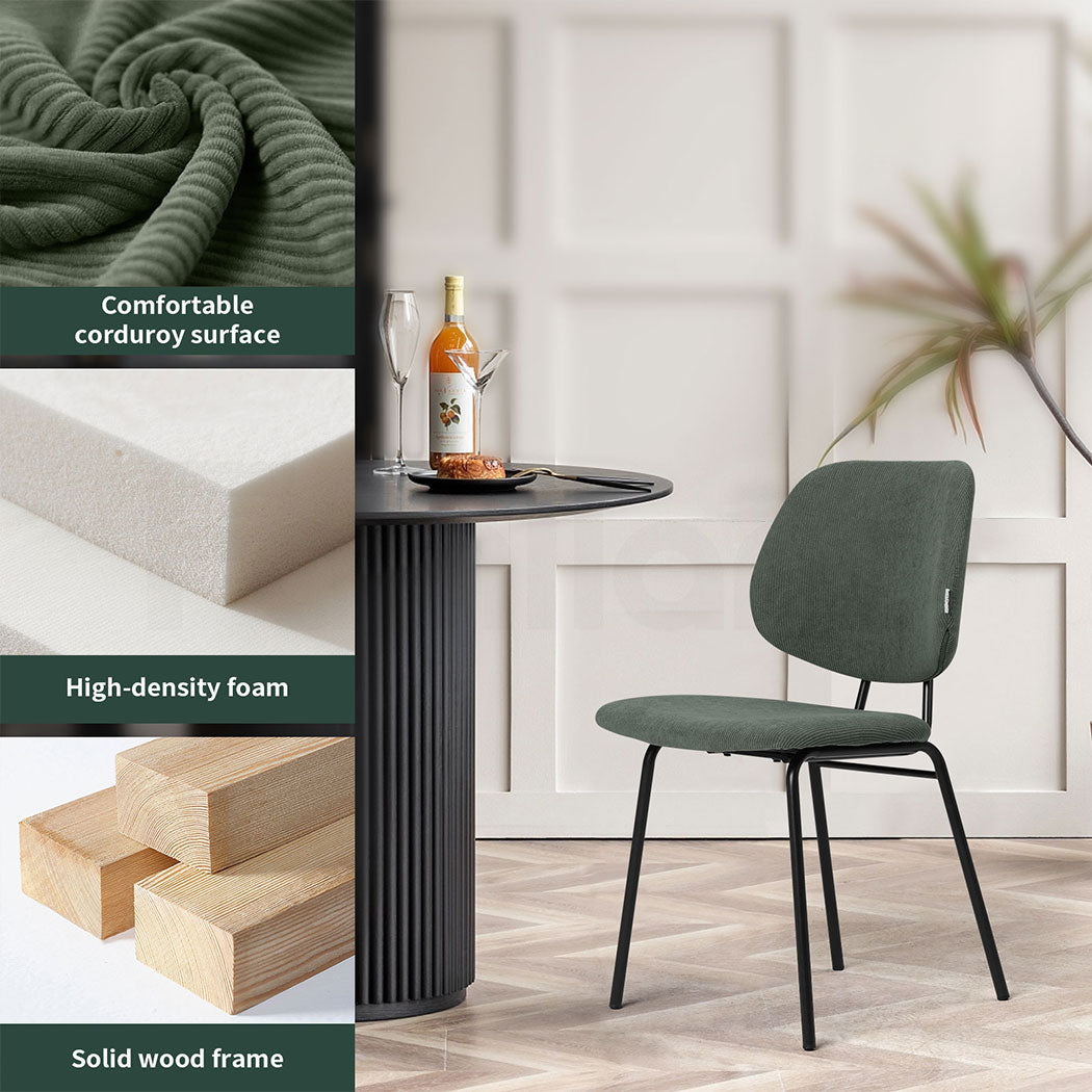 Familand 2x Dining Chairs Upholstered Padded Seat Kitchen Living Room Chair
