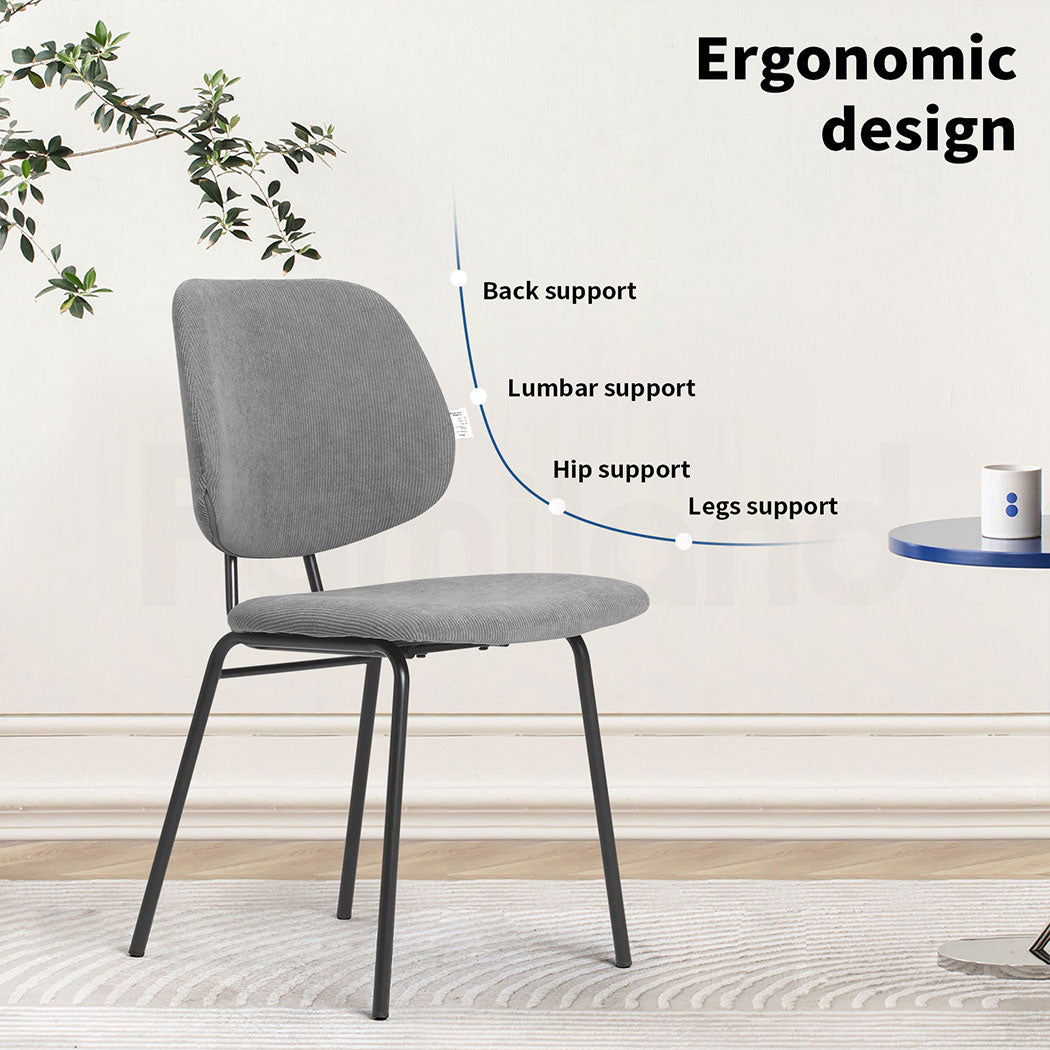 Familand 2x Dining Chairs Upholstered Padded Seat Kitchen Living Room Chair