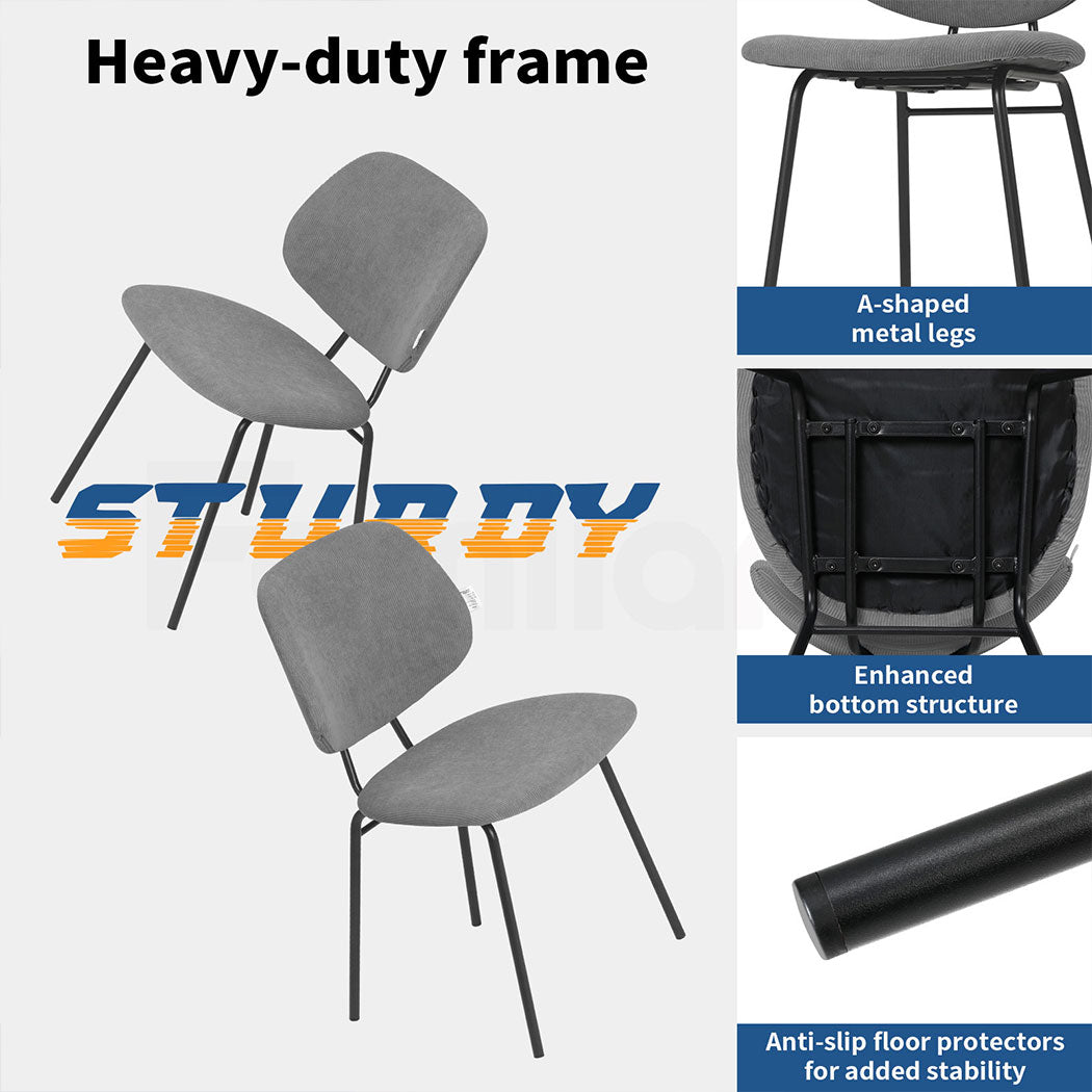 Familand 2x Dining Chairs Upholstered Padded Seat Kitchen Living Room Chair