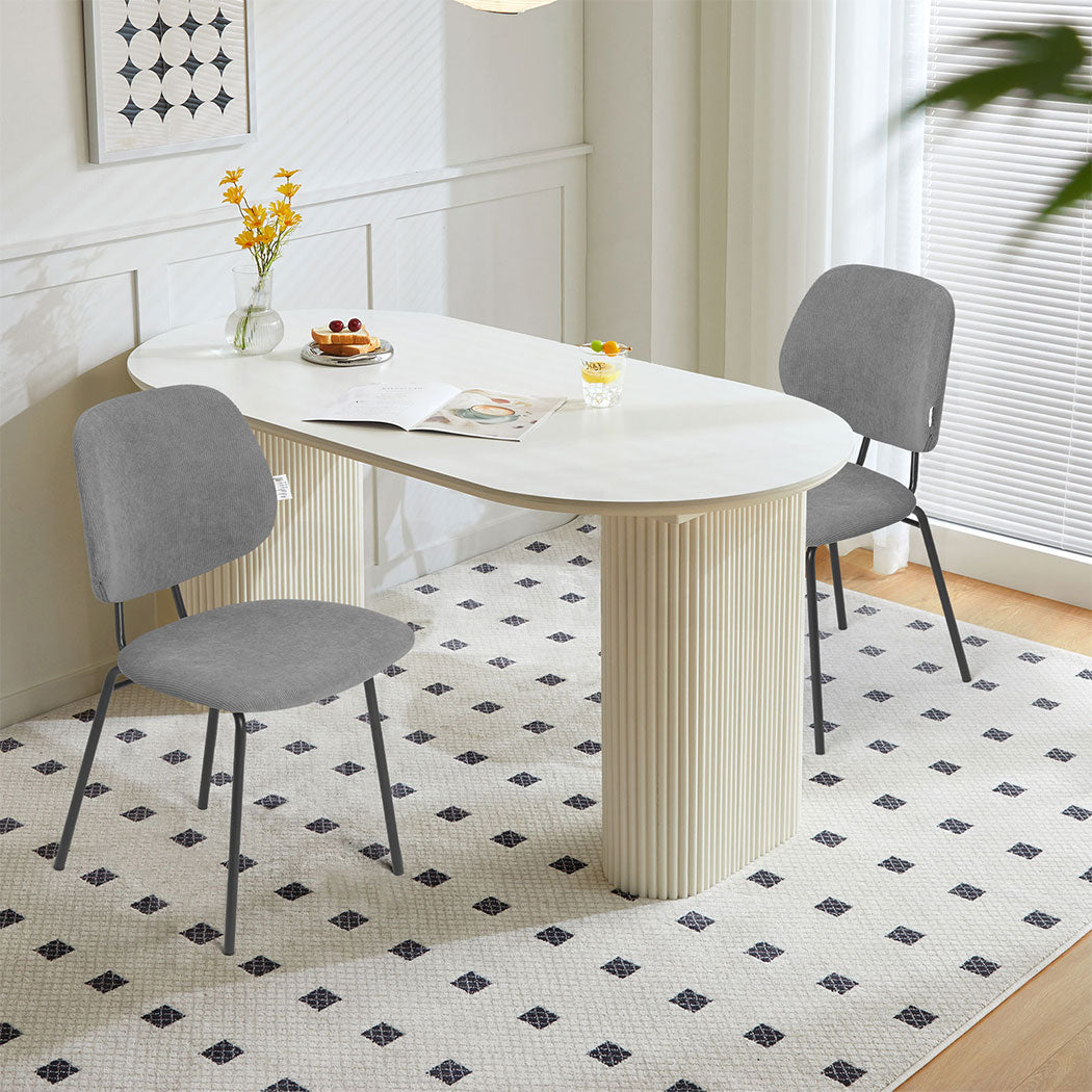 Familand 2x Dining Chairs Upholstered Padded Seat Kitchen Living Room Chair