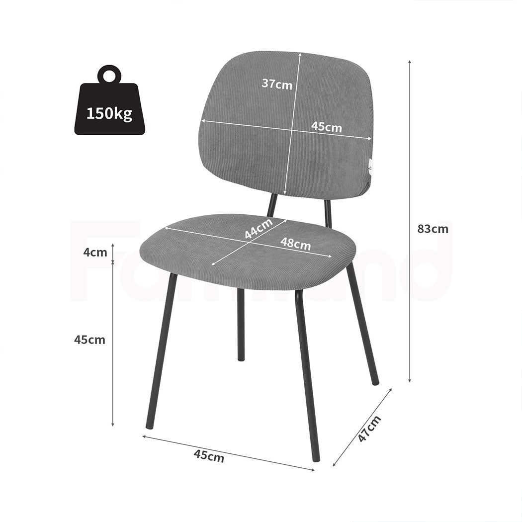 Familand 2x Dining Chairs Upholstered Padded Seat Kitchen Living Room Chair