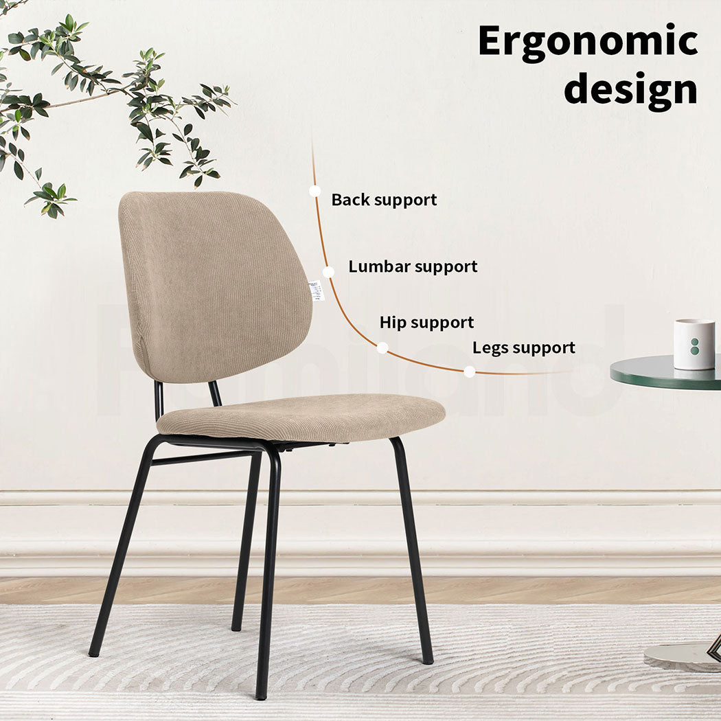 Familand 2x Dining Chairs Upholstered Padded Seat Kitchen Living Room Chair