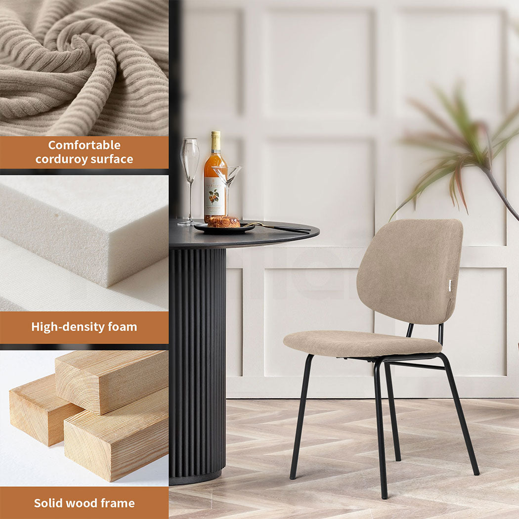Familand 2x Dining Chairs Upholstered Padded Seat Kitchen Living Room Chair