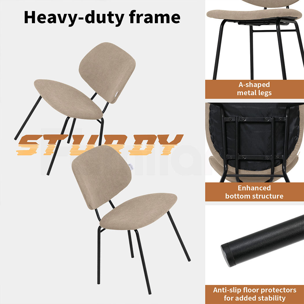 Familand 2x Dining Chairs Upholstered Padded Seat Kitchen Living Room Chair