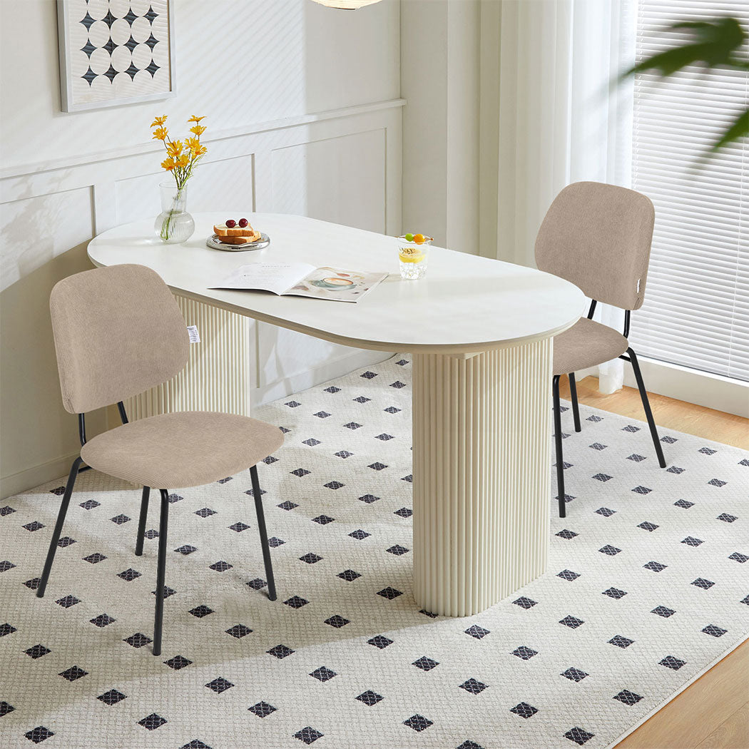 Familand 2x Dining Chairs Upholstered Padded Seat Kitchen Living Room Chair