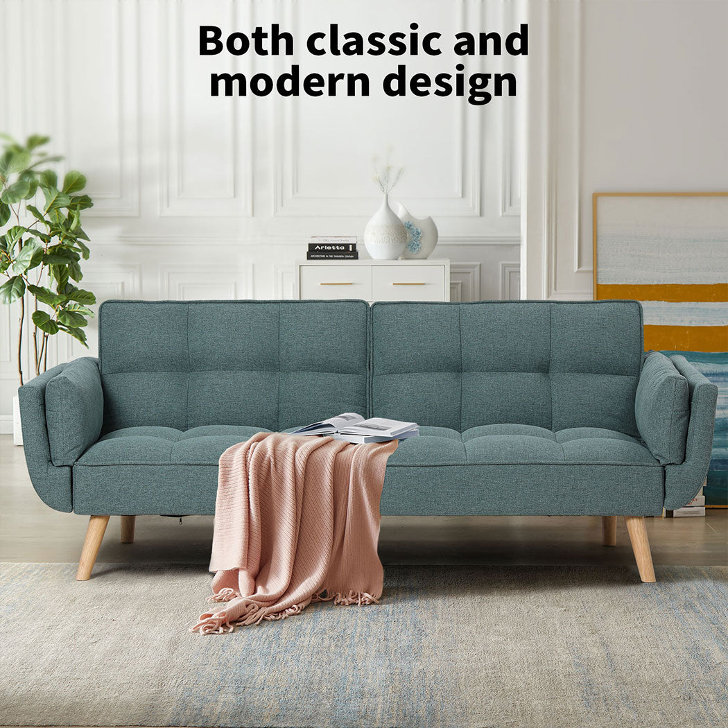 Familand 3 Seater Convertible Sofa Bed Loveseat Recliner Lounge Adjustable Back