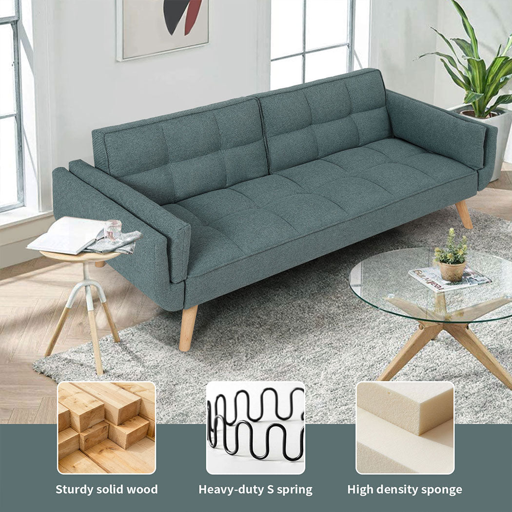 Familand 3 Seater Convertible Sofa Bed Loveseat Recliner Lounge Adjustable Back