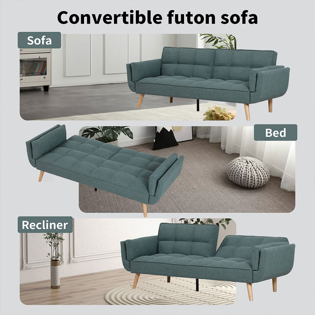 Familand 3 Seater Convertible Sofa Bed Loveseat Recliner Lounge Adjustable Back