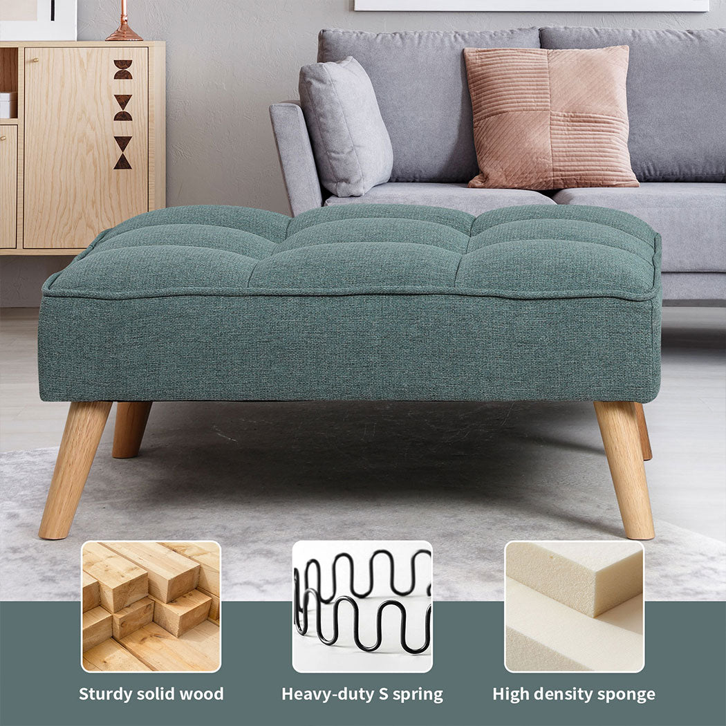 Familand Footstool Ottoman for Living Room-Large Footrest Ottoman with Solid Wood,Sofa Ottoman