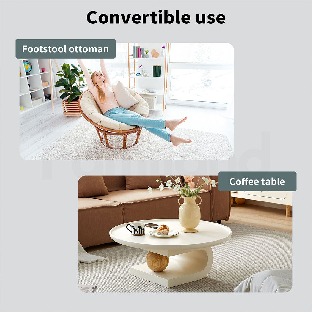 Familand Footstool Ottoman for Living Room-Large Footrest Ottoman with Solid Wood,Sofa Ottoman