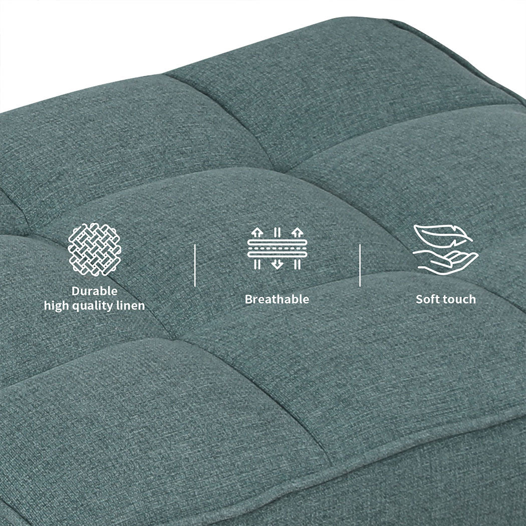 Familand Footstool Ottoman for Living Room-Large Footrest Ottoman with Solid Wood,Sofa Ottoman
