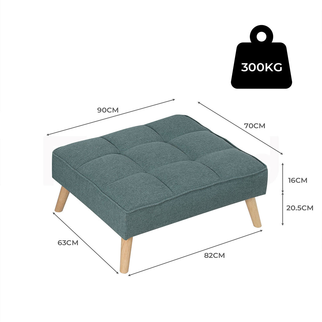 Familand Footstool Ottoman for Living Room-Large Footrest Ottoman with Solid Wood,Sofa Ottoman