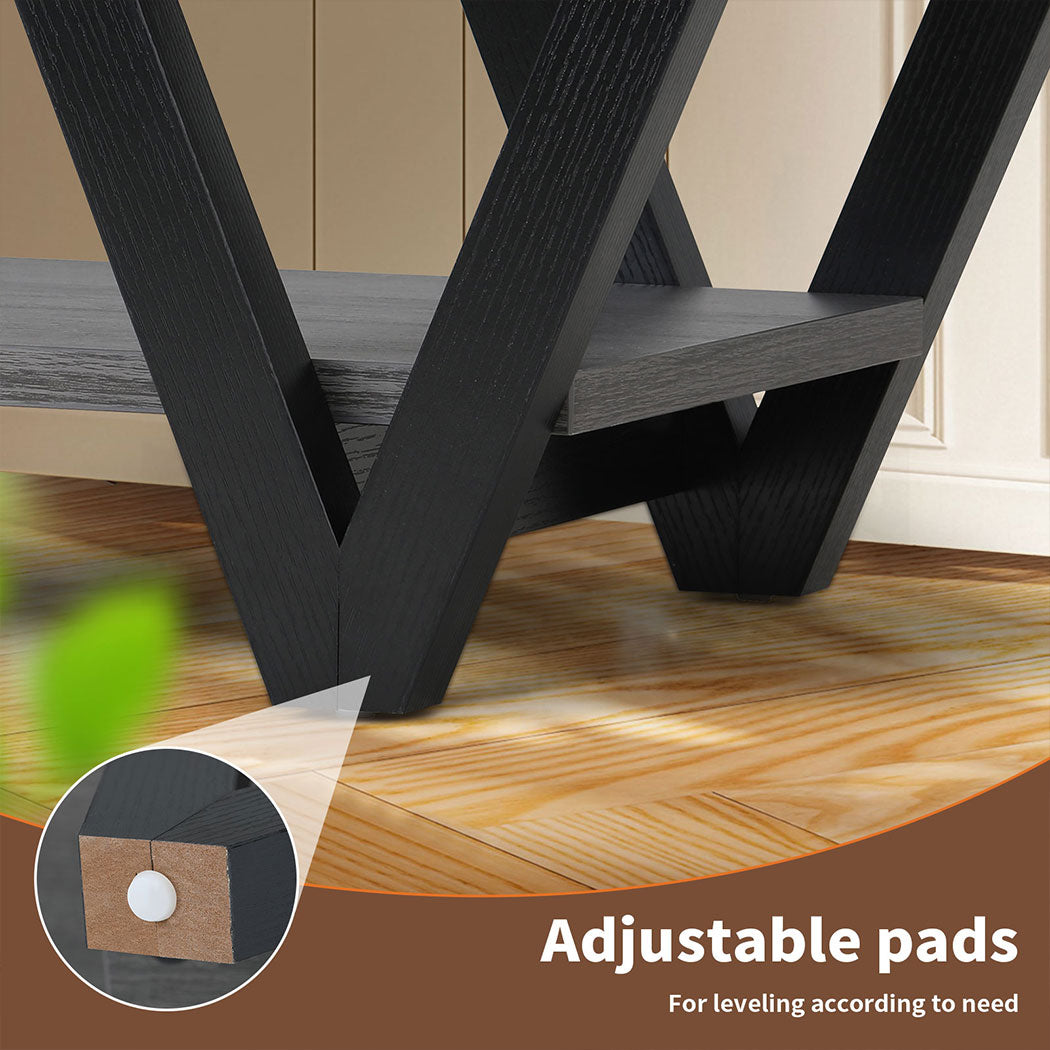 Familand Rectangular Coffee Table Storage Wooden Middle Centra Table Living Room Dark Grey