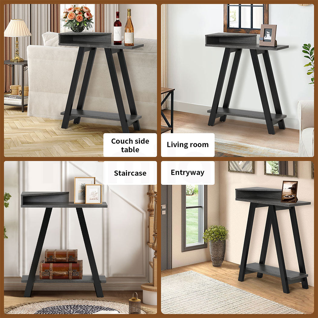 Familand 3-teirs Storage Shelves Wooden Console Hallway Table - Entryway Tables Behind Sofa Couch