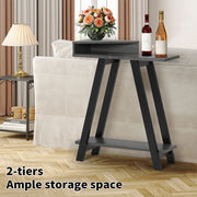 Familand 3-teirs Storage Shelves Wooden Console Hallway Table - Entryway Tables Behind Sofa Couch