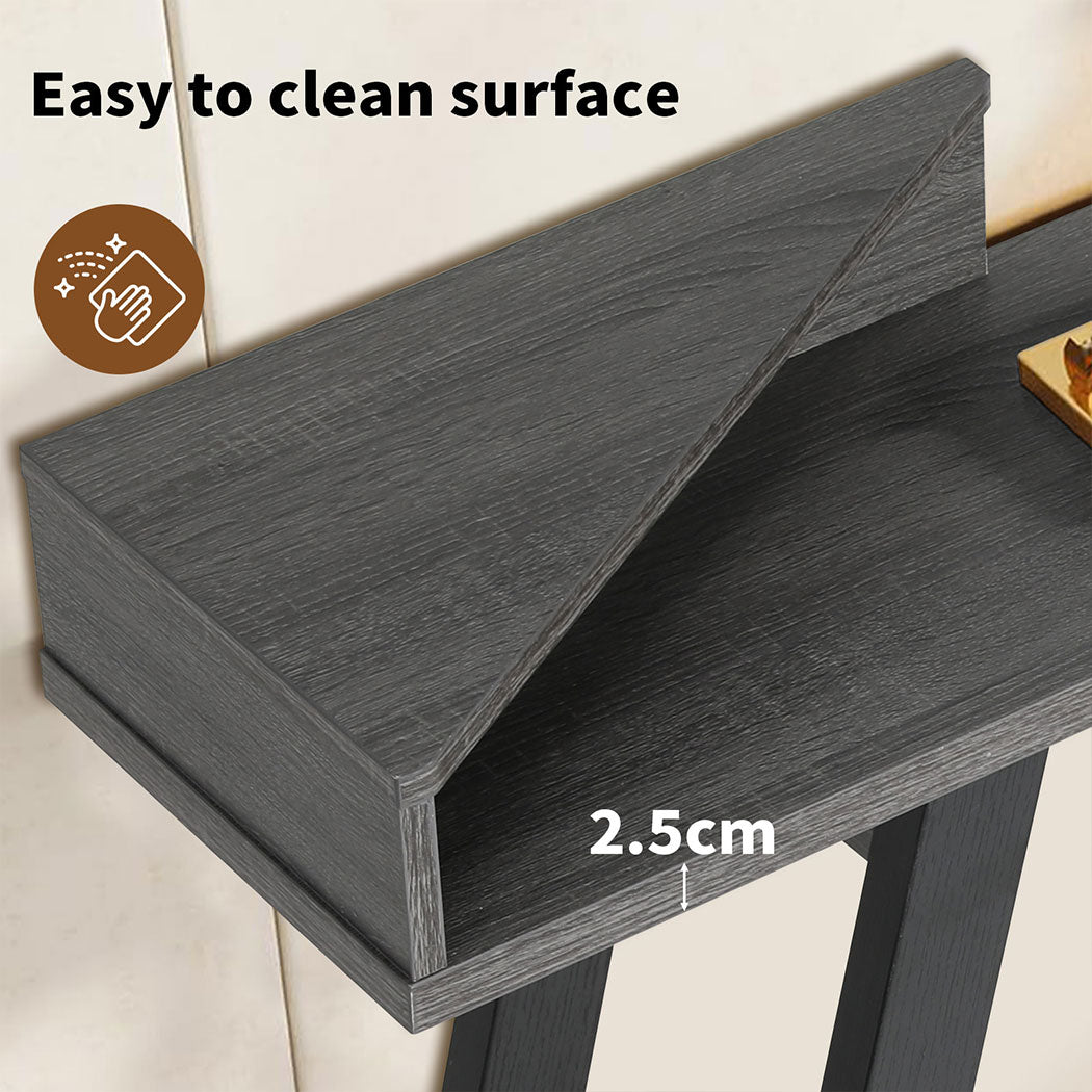 Familand 3-teirs Storage Shelves Wooden Console Hallway Table - Entryway Tables Behind Sofa Couch