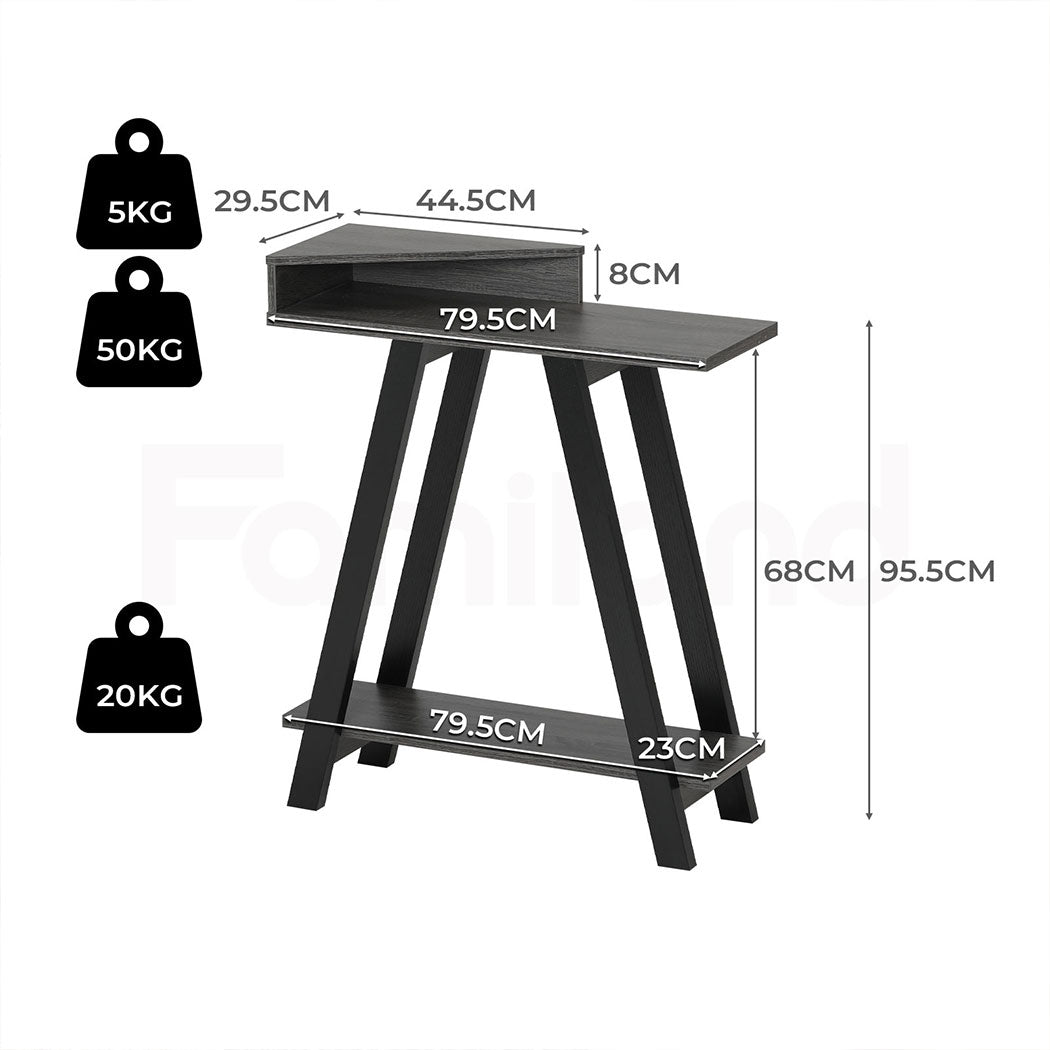 Familand 3-teirs Storage Shelves Wooden Console Hallway Table - Entryway Tables Behind Sofa Couch