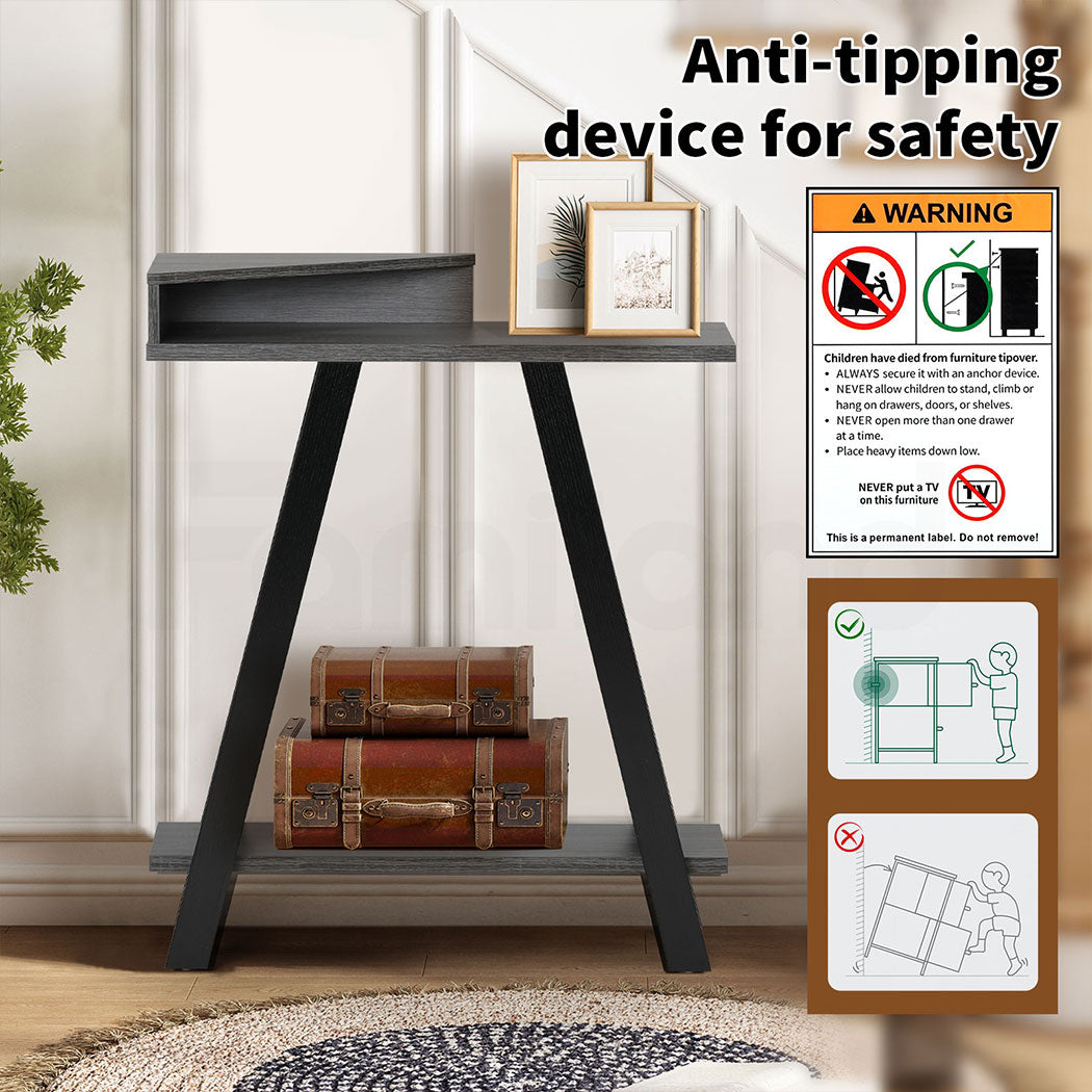 Familand 3-teirs Storage Shelves Wooden Console Hallway Table - Entryway Tables Behind Sofa Couch