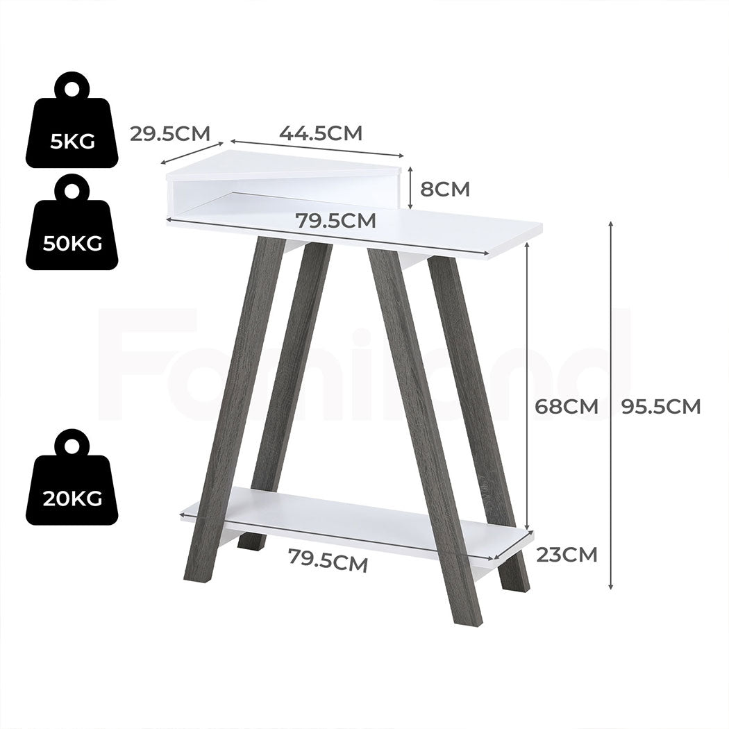 Familand 3-teirs Storage Shelves Wooden Console Hallway Table - Entryway Tables Behind Sofa Couch