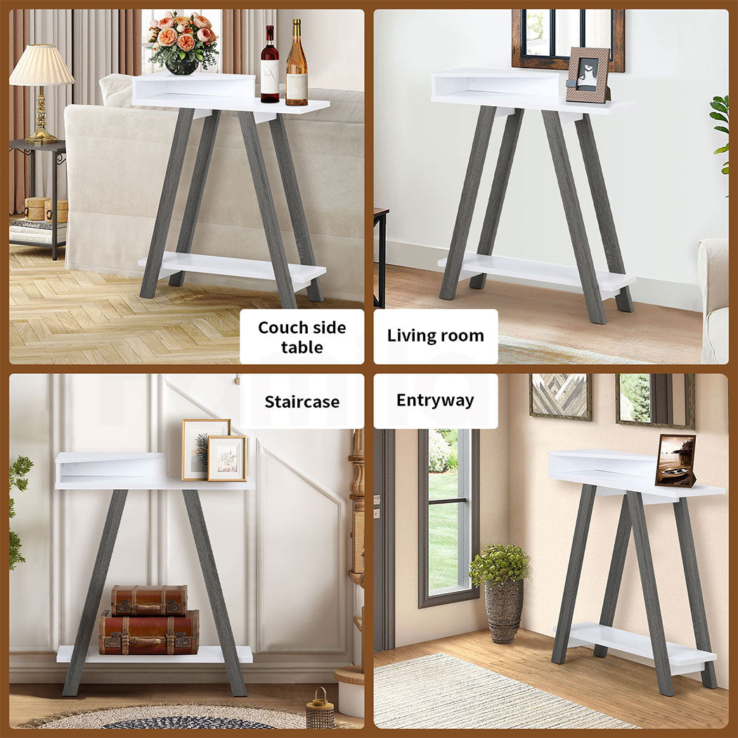 Familand 3-teirs Storage Shelves Wooden Console Hallway Table - Entryway Tables Behind Sofa Couch