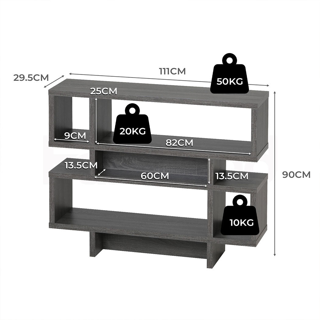 Familand 111cm Wooden Console Hallway Table with 4-teirs Ample Storage Shelves- Entryway Tables